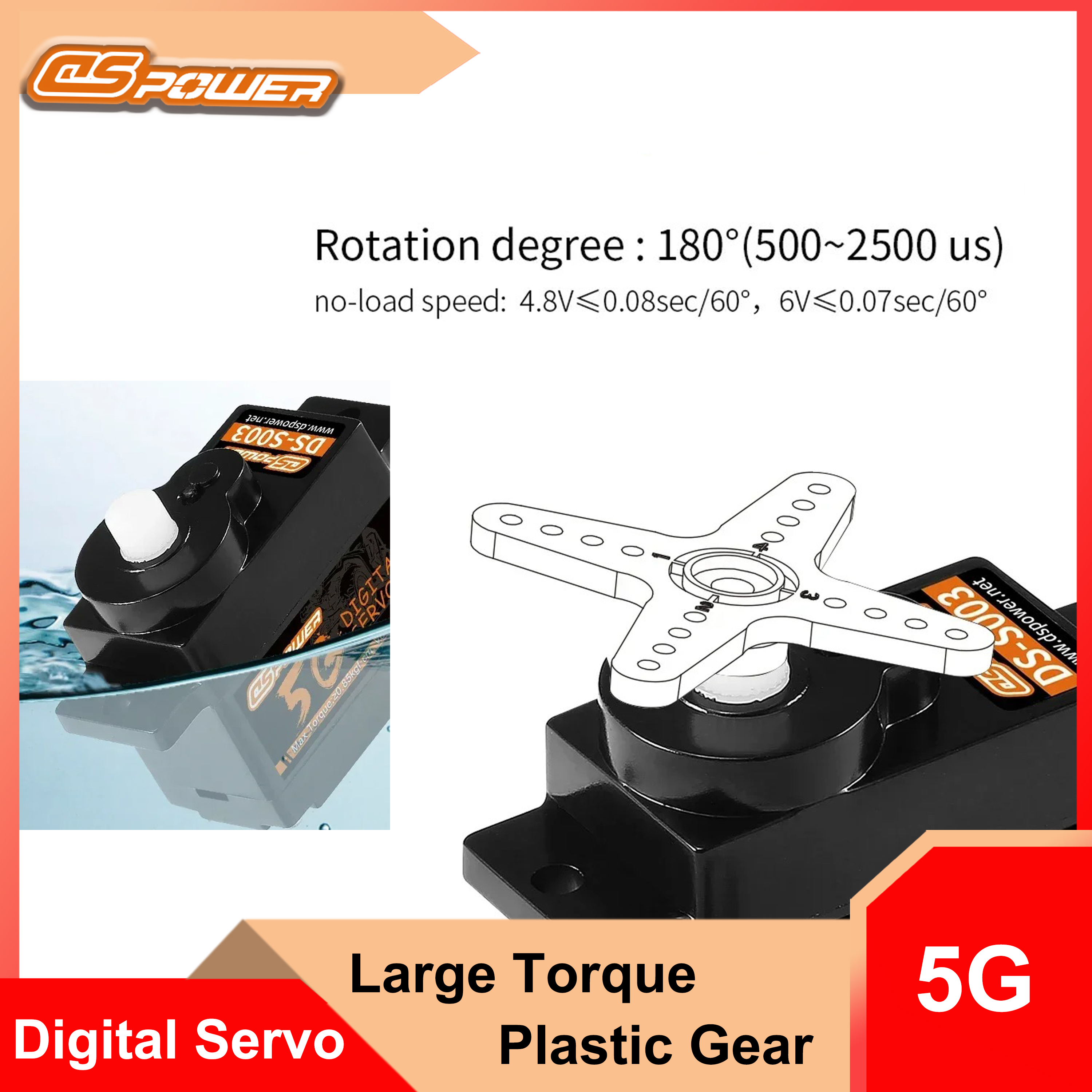 Rc Helicopter Large - DSpower 5G Micro Servo Digitale a