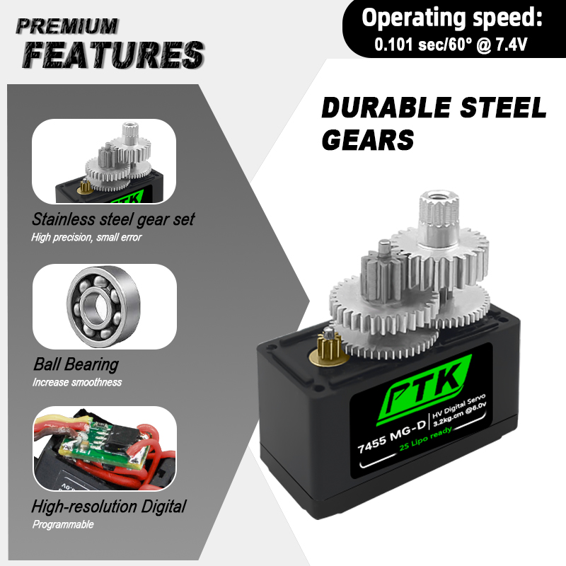 Servo Digitale PTK 7455MG-D 12 - Rc Helicopter Servo recensione e prezzo